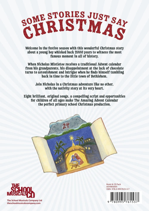 Amazing Advent Calendar - back cover displaying text describing nativity