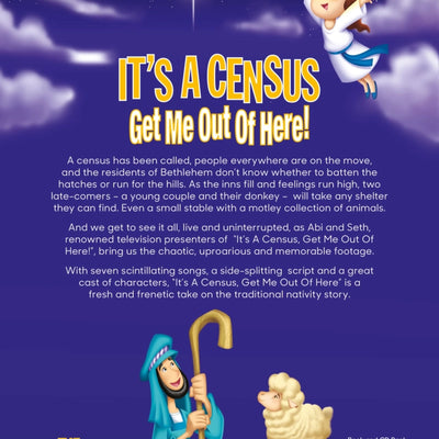 It's A Census Get Me Out Of Here back cover - displaying text describing nativity