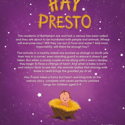 Hay Presto back cover art - displaying text describing the plot