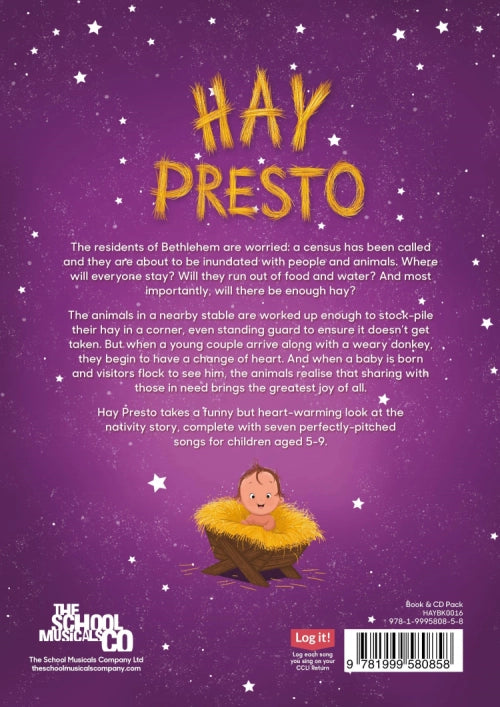 Hay Presto back cover art - displaying text describing the plot