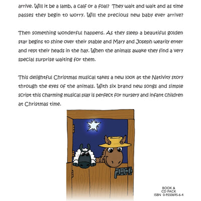Is There A Baby In There - nativity back cover displaying text describing the nativity plot