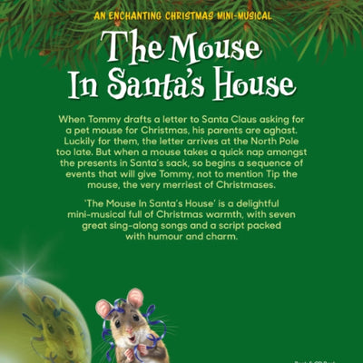 The Mouse in Santa's House Back Cover - displaying text describing nativity plot