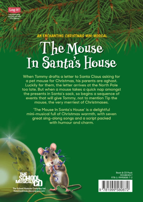 The Mouse in Santa's House Back Cover - displaying text describing nativity plot