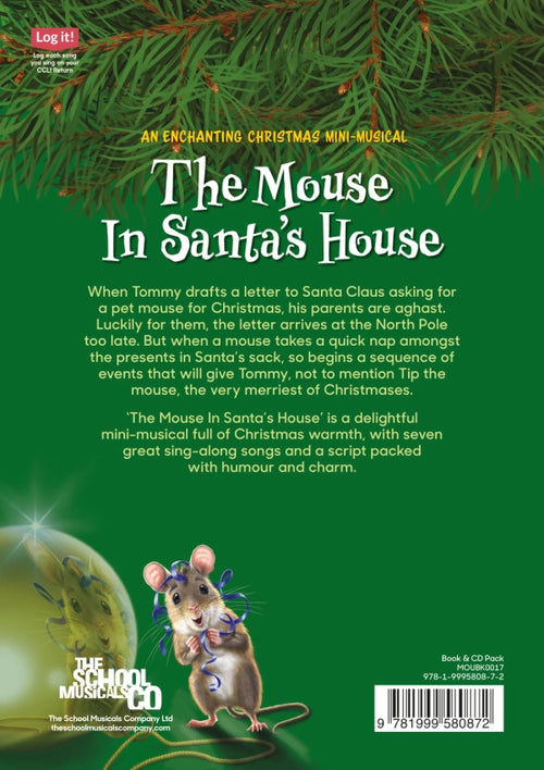 The Mouse in Santa's House Back Cover - displaying text describing nativity plot